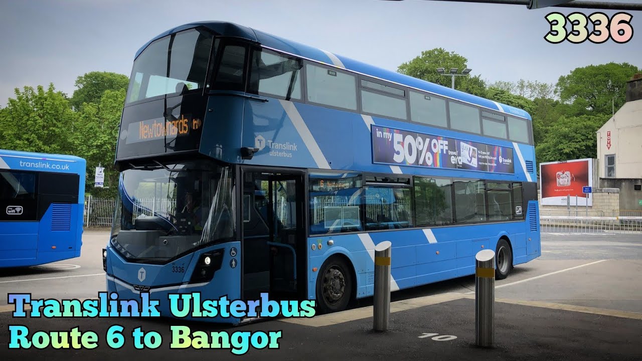 Translink Ulsterbus | Route 6 (Newtownards to Bangor) | Full Route Visual | 3336 (XUI 8136)