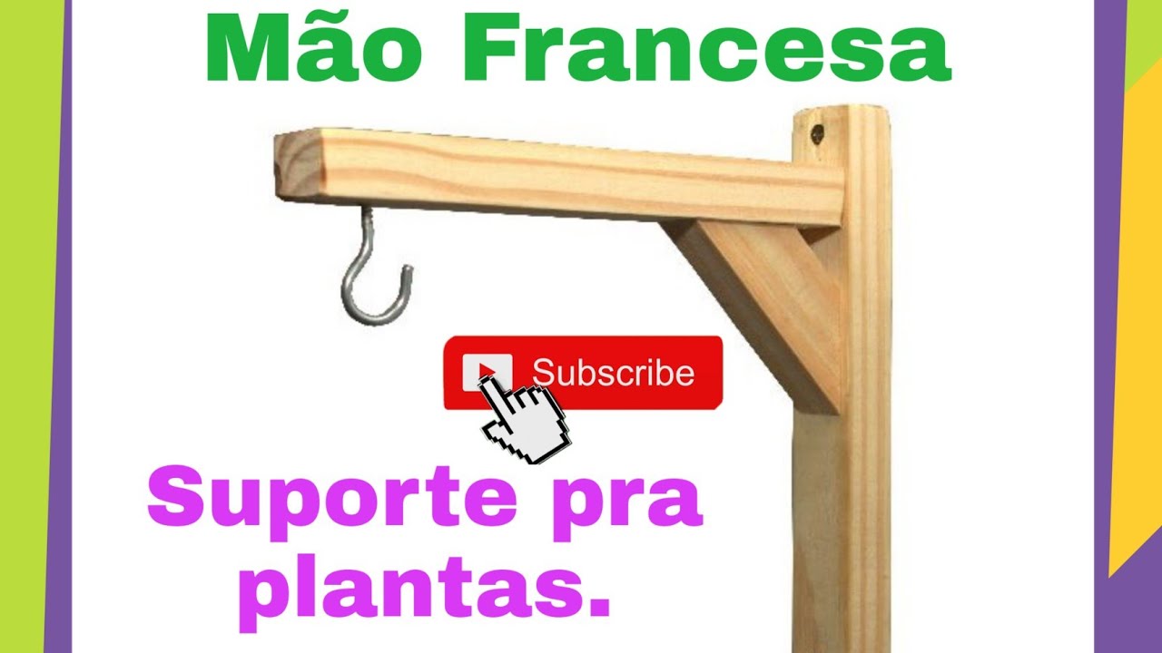 Como fazer mão francesa de madeira suporte p/ plantas