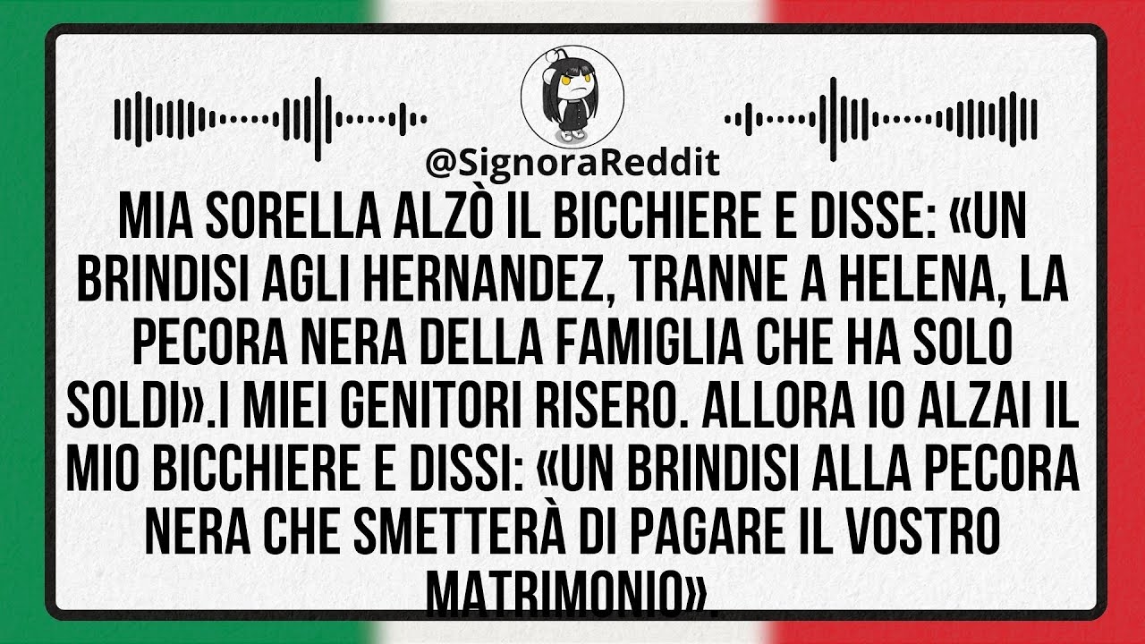 Mia sorella brindò: «Agli Hernandez, tranne Elena, la pecora nera che ha solo soldi»