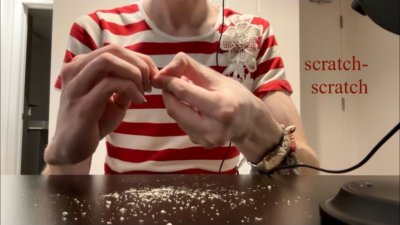 ASMR * nail polish removal (scratch-off) [No Talking] 2