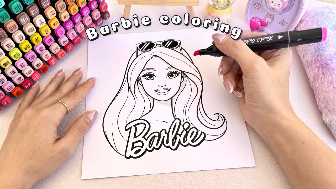 Barbie Glow-Up Coloring ✨💗 Easy & Satisfying Step-by-Step Tutorial 