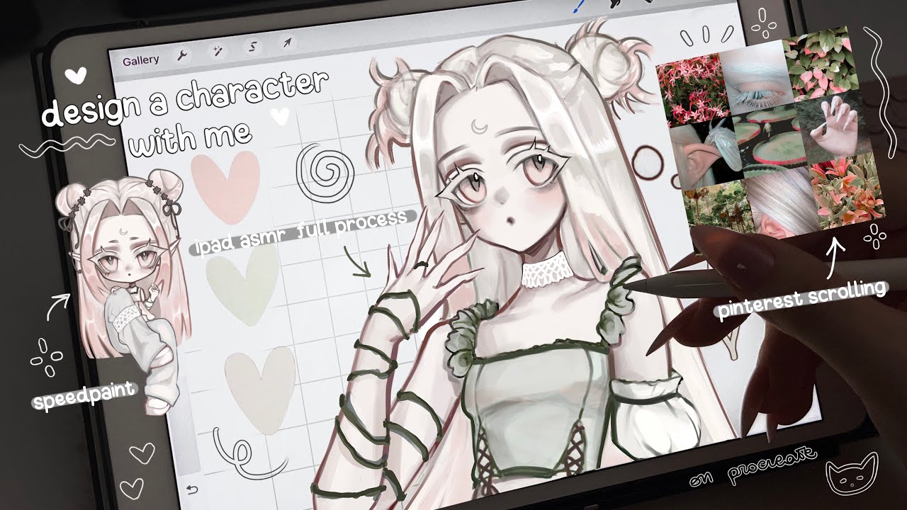 design + draw a character w/me ˚❀ .ᐟ [ ipad asmr real time process,  chill music bg ]