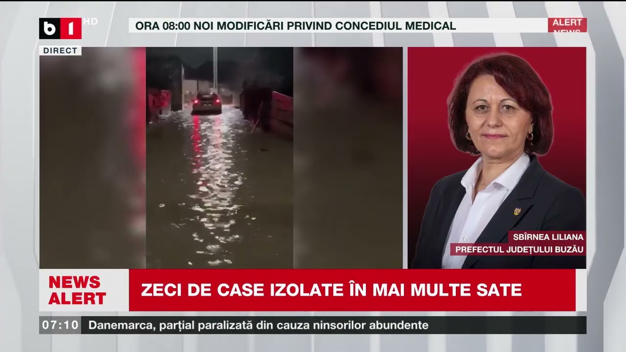 INUNDAȚII &Icirc;N 5 JUDEȚE DIN ȚARĂ. COD ROȘU &Icirc;N BUZĂU_Știri B1TV_7 febr. 2026