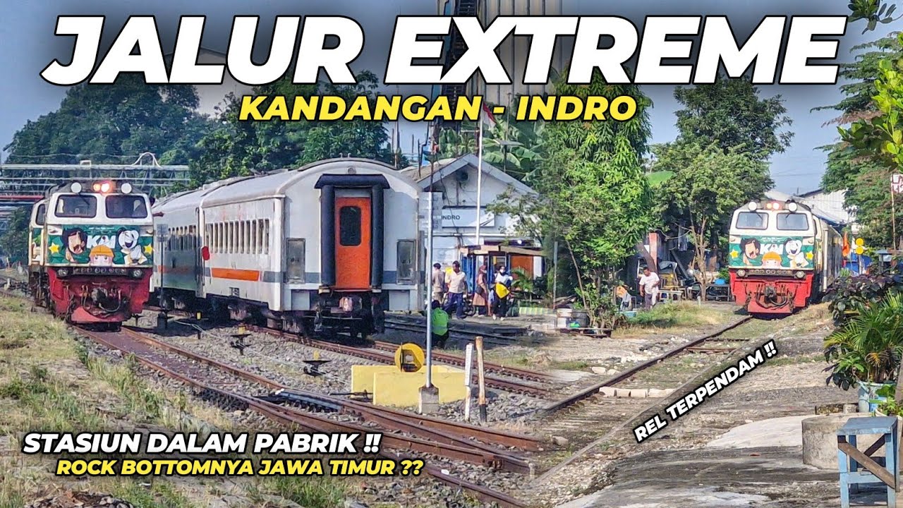 JALUR KERETA ANTIMAINSTREAM DI JAWA TIMUR!! MASUK PABRIK DAN REL TERPENDAM | Stasiun Indro, Gresik.
