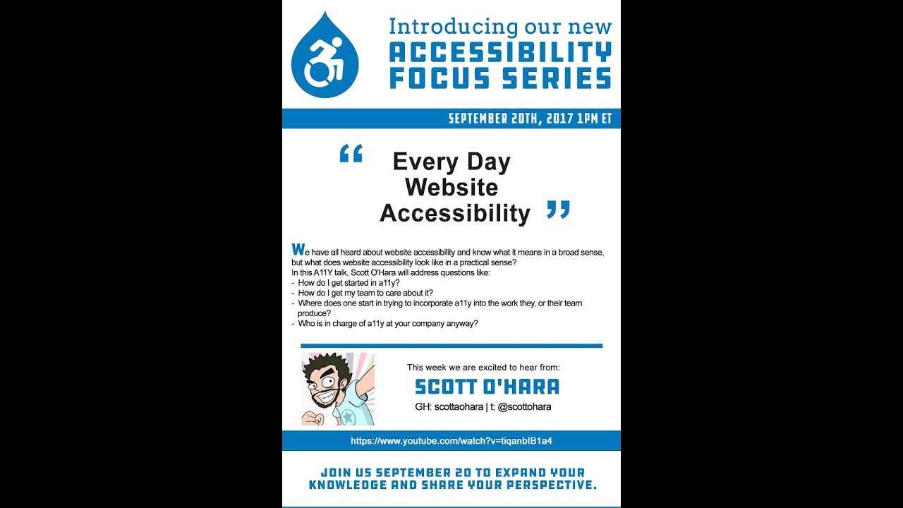Every Day Website Accessibility - Scott O'Hara (A11yTalks - Sep 2017)
