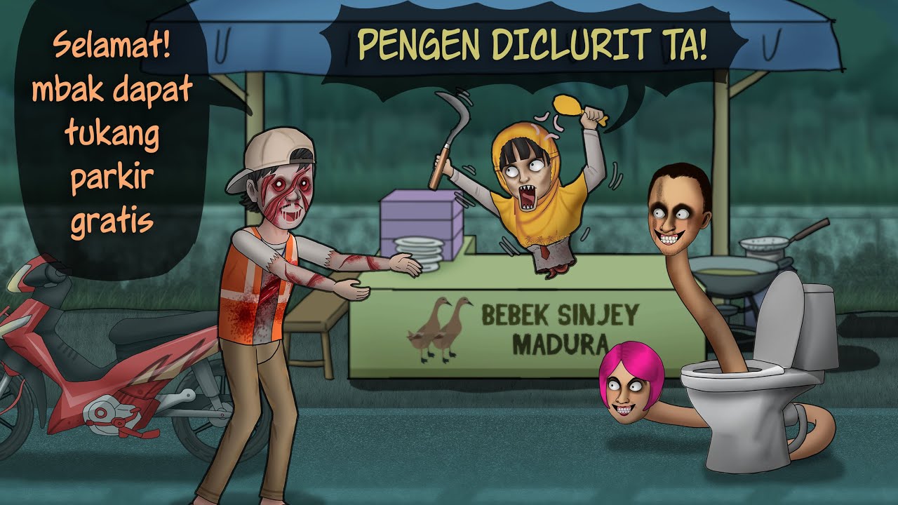 Hantu Kang Parkir, Madura & toilet | KOMPILASI #HORORKOMEDI Animasi Lucu, Kartun Hantu