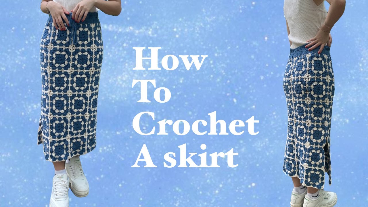 【かぎ針編み】可愛い”ロングスカート”の作り方💙/How to crochet