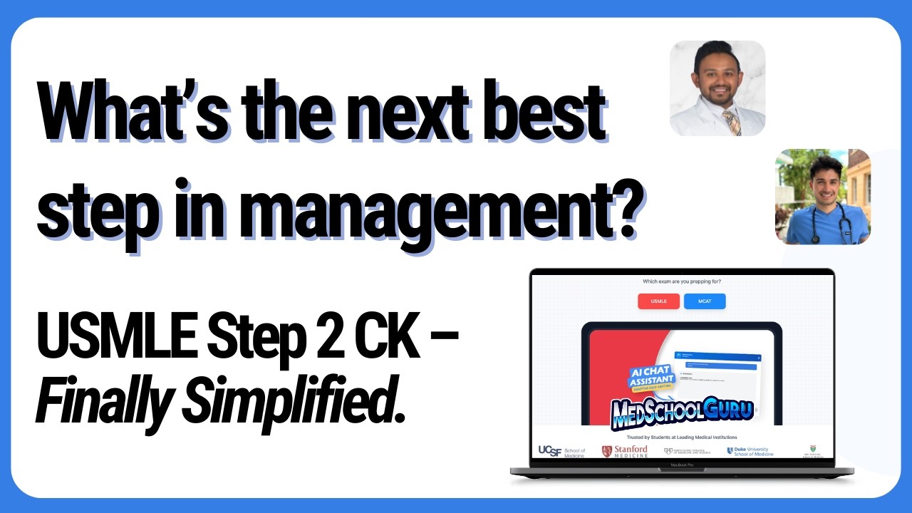 Master Next Best Step in Management with MedSchoolBro × HyGuru | USMLE Step 2 CK 💡