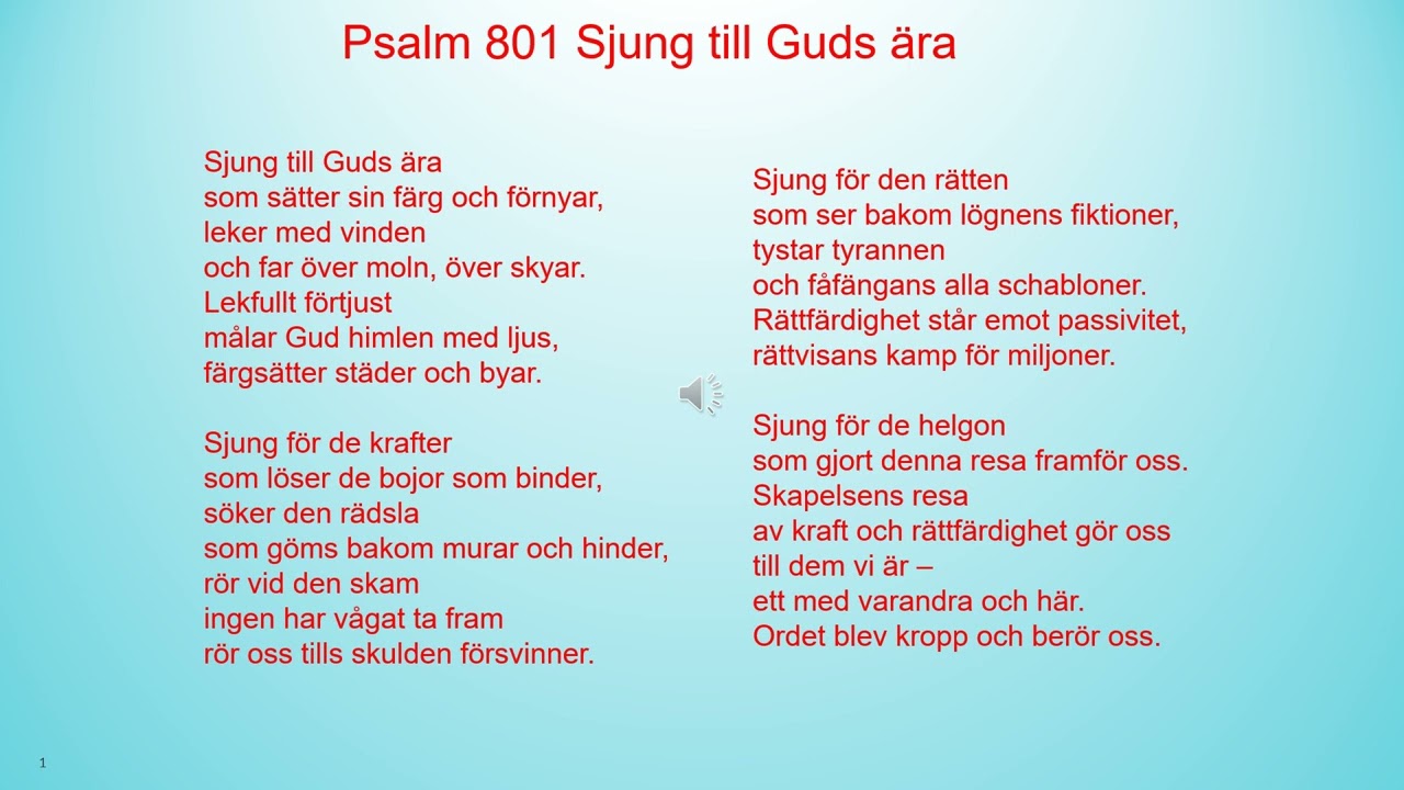 Psalm 801 Sjung till Guds ära