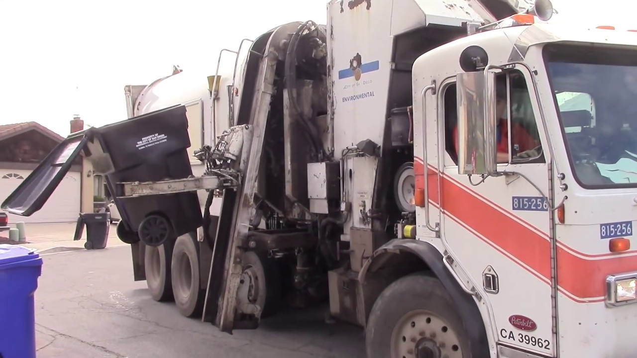 Garbage Trucks of the City of San Diego - Peterbilt 320 / Pusher Axl Elliptical Amreps  [Part 2]