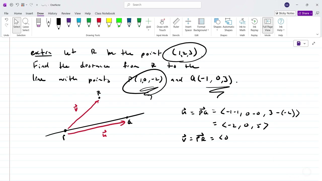 DistanceBetweenAPointAndALineMath263Sp2026