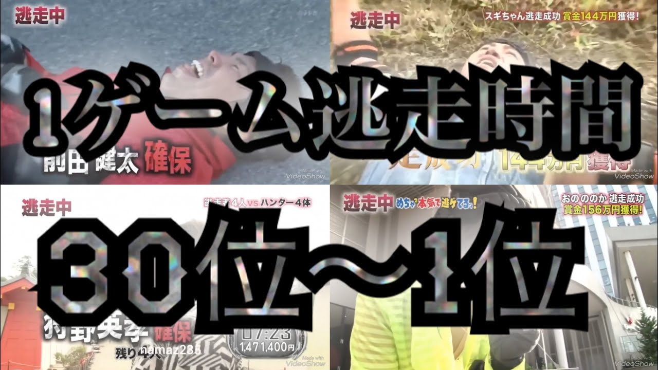 【逃走中】長時間逃げた逃走者ランキング Part3【30～1】