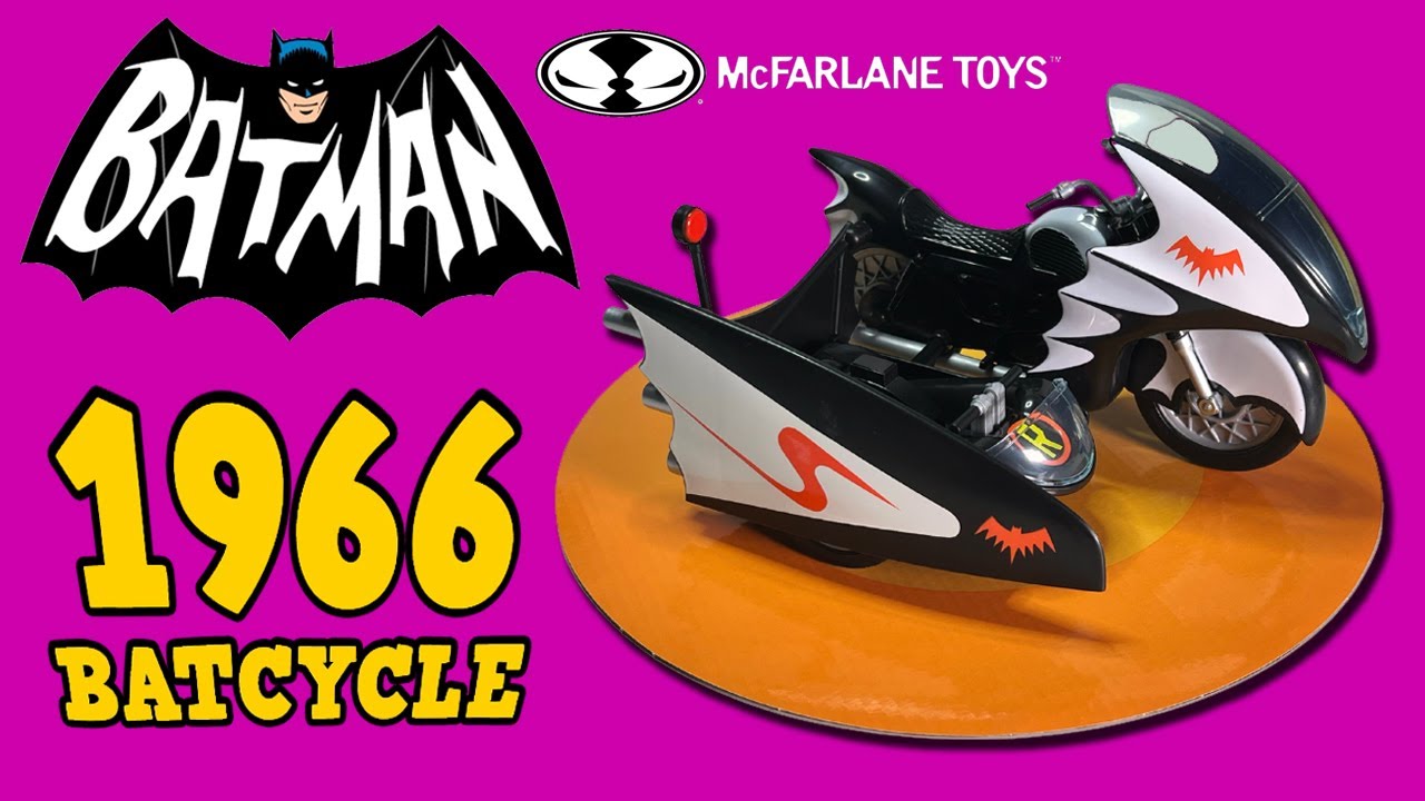 Unboxing and Review: McFarlane Batcycle with Sidecar from the DC Retro Batman 66 Action Figure Line