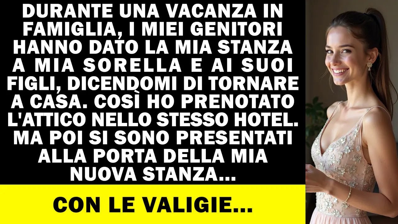 In vacanza, i miei genitori diedero la mia stanza a mia sorella. Prenotai l'attico...