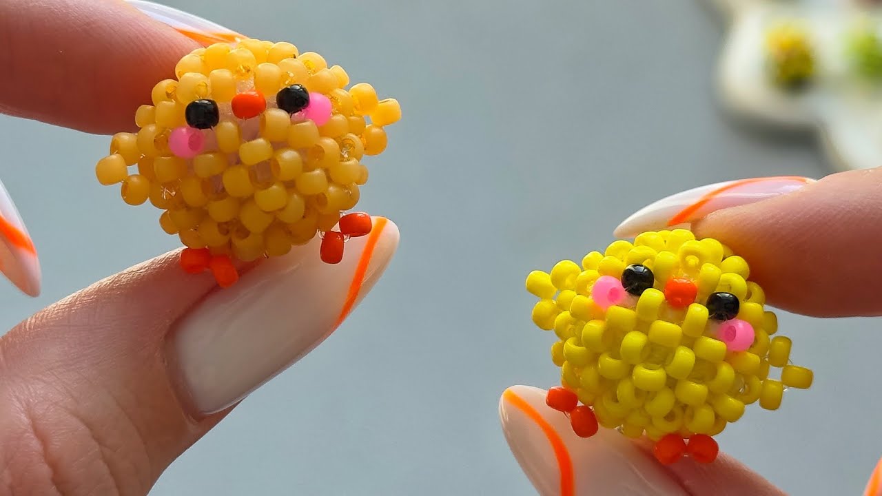 🐥 How to Make a Cute Beaded Chick | Mini Amigurumi Beading Tutorial