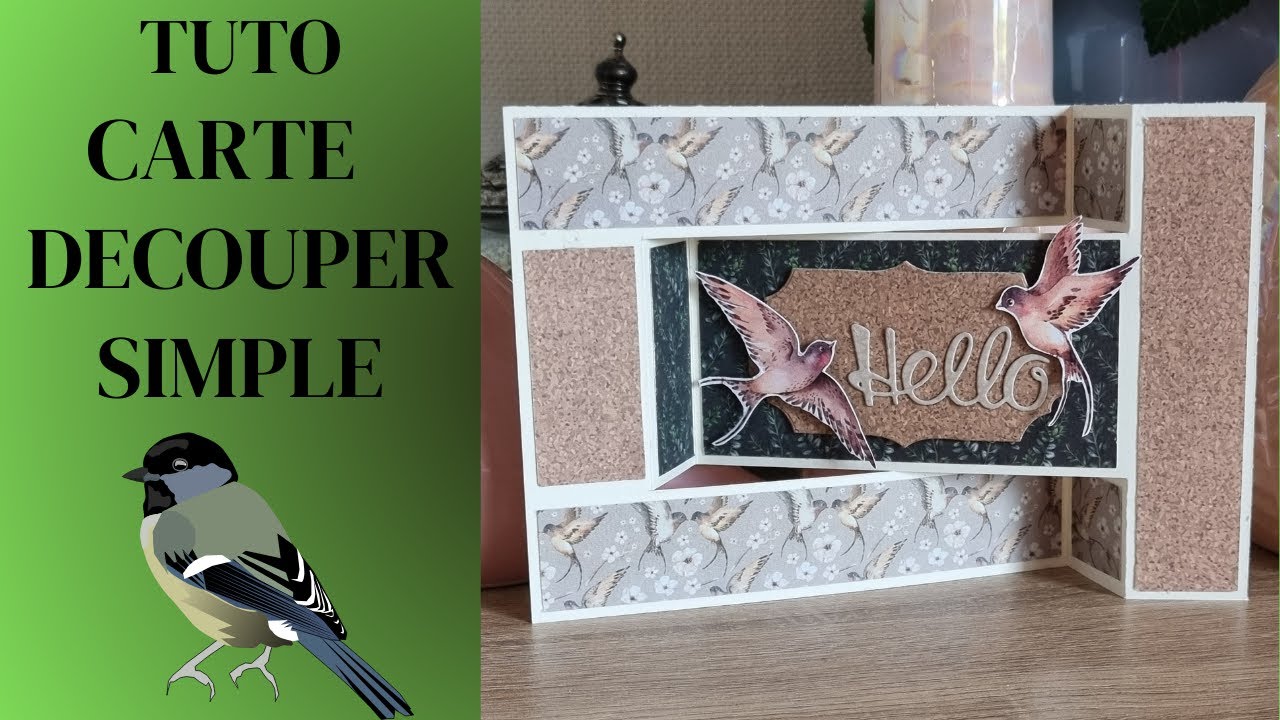 Tuto carte decoupe simple, esprit Nature 🌳🕊️🪶