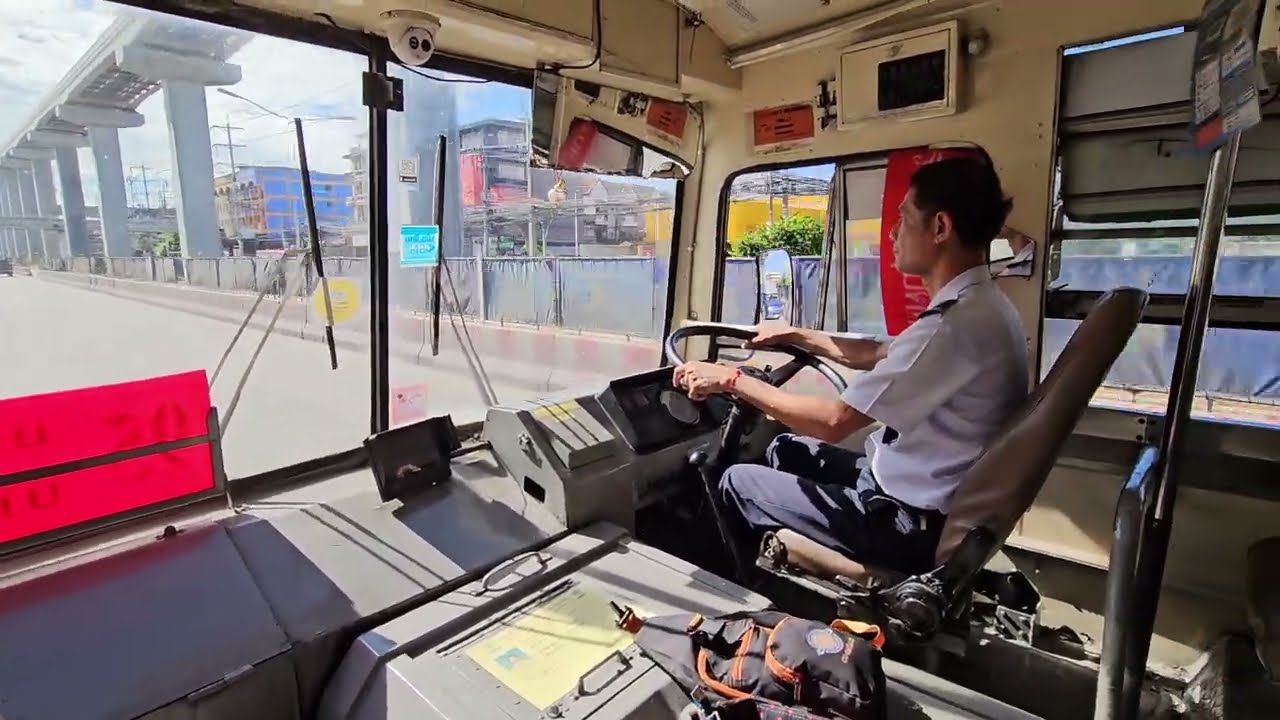 Ramintra Road Ride on Bus Route #95, Bangkok 🇹🇭 Classic #Hino Engine Sounds 🚌 
