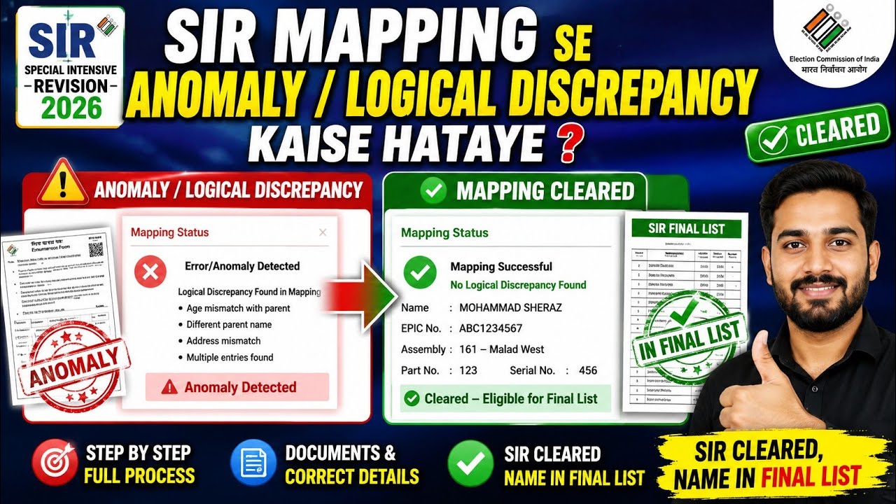 SIR Mapping me Anomaly / Logical Discrepancy Kaise Hataye? | Final Voter List Me Naam Kaise Aayega