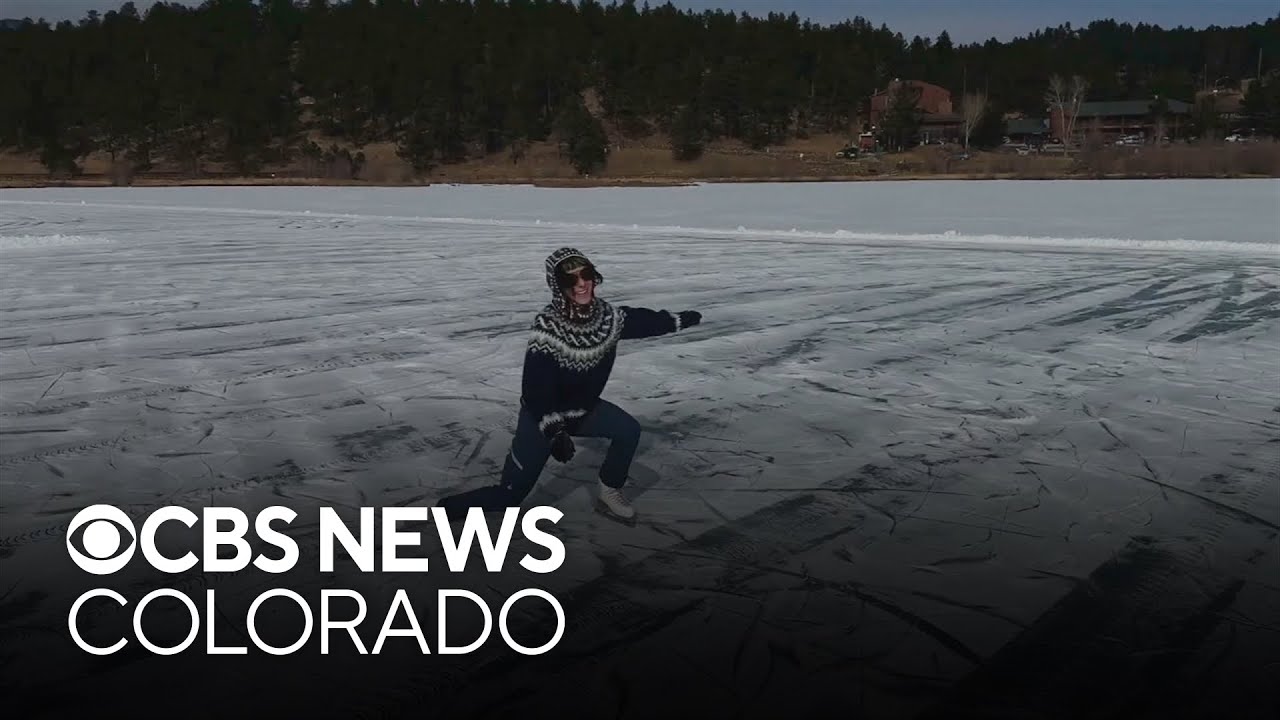 Skaters flock to popular lake west of Denver metro area as ice skating season begins
