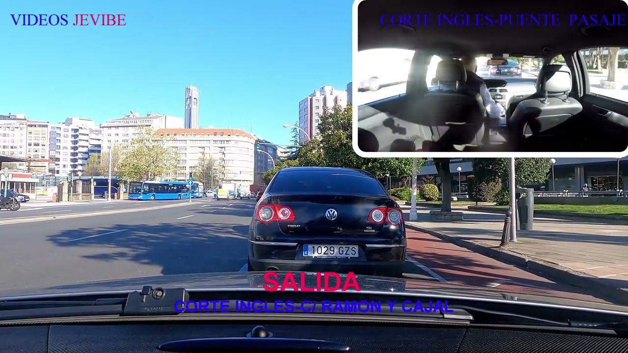 CORTE INGLES-RAMON Y CAJAL A LA ROTONDA DEL PUENTE PASAJE, RECORRIDO EN COCHE, 6 K.