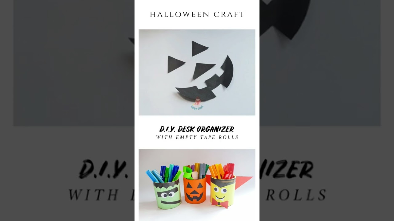 DIY Desk Organizer with Empty Tape Rolls #halloween #halloween2022 #craft #recycle #toys #shorts