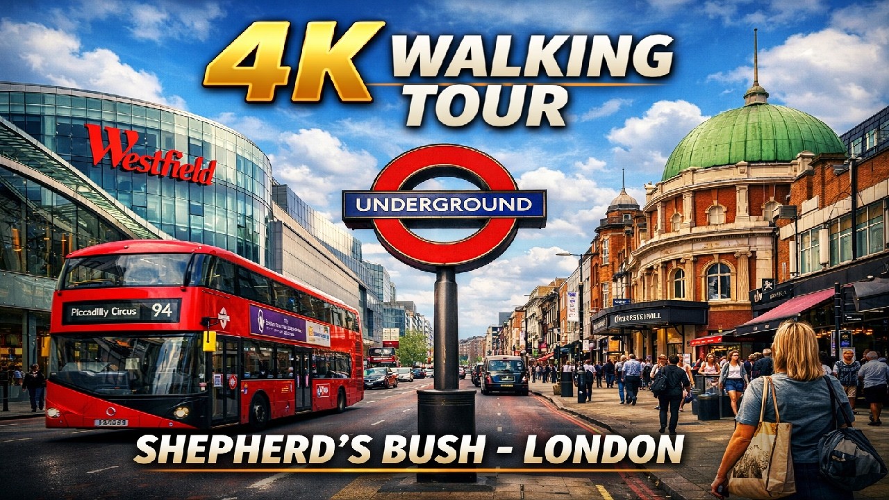 Shepherd&rsquo;s Bush London 4K Walking Tour 🇬🇧 | Westfield, Market & Real Street Atmosphere