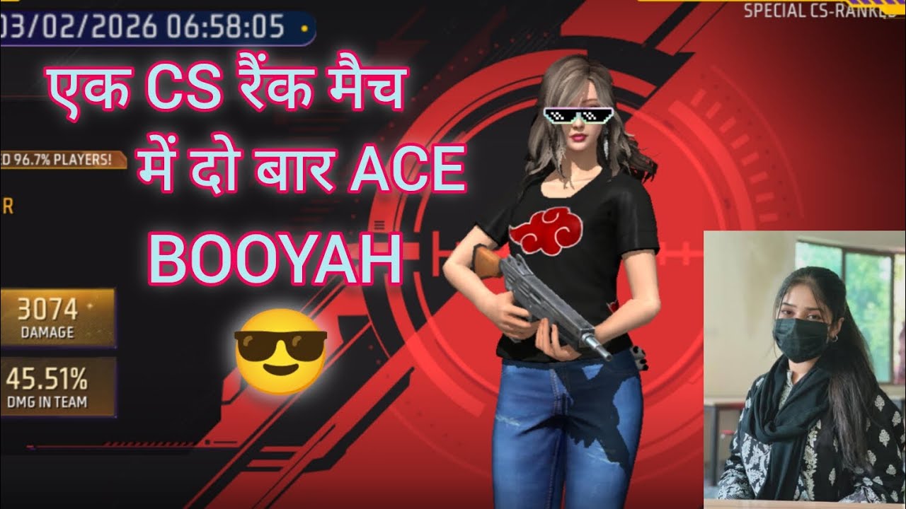 CS Rank 1v4 || ek cs rank match me do baar ACE + Booyah ||#freefire #garena #trending #gaming #viral