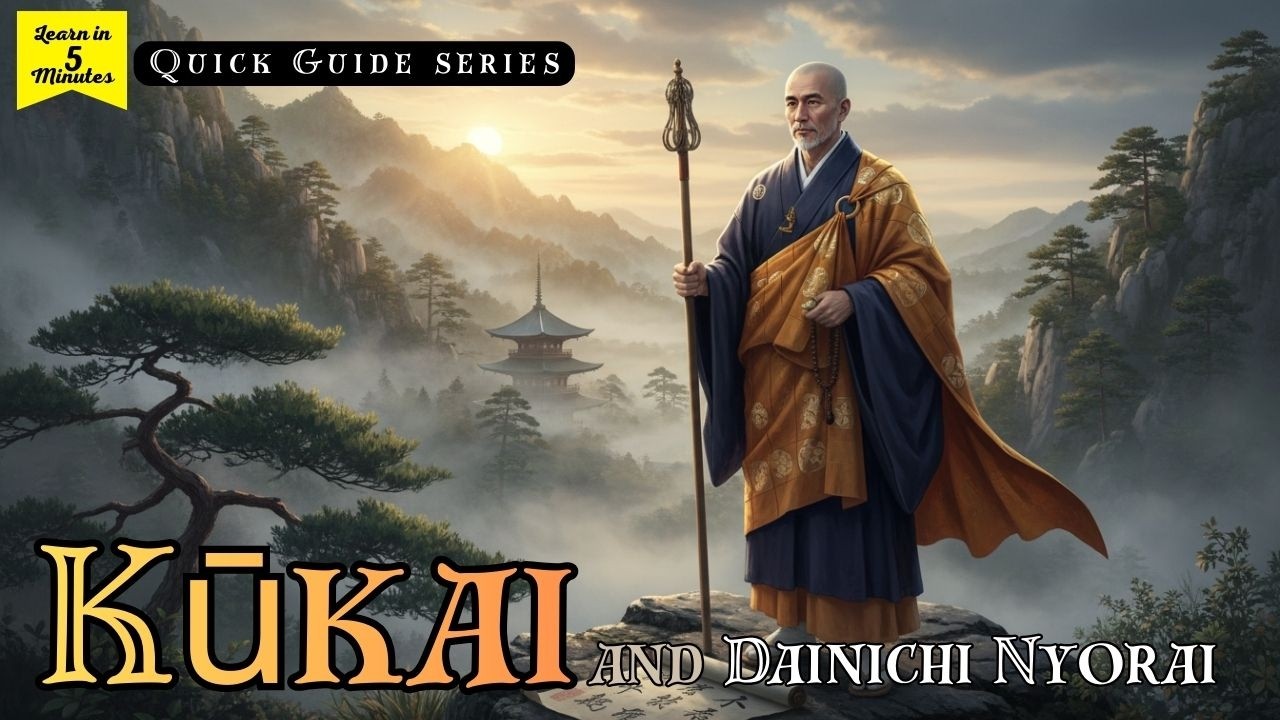 Kūkai and Dainichi Nyorai - Wandering through Mount Kōya at Night