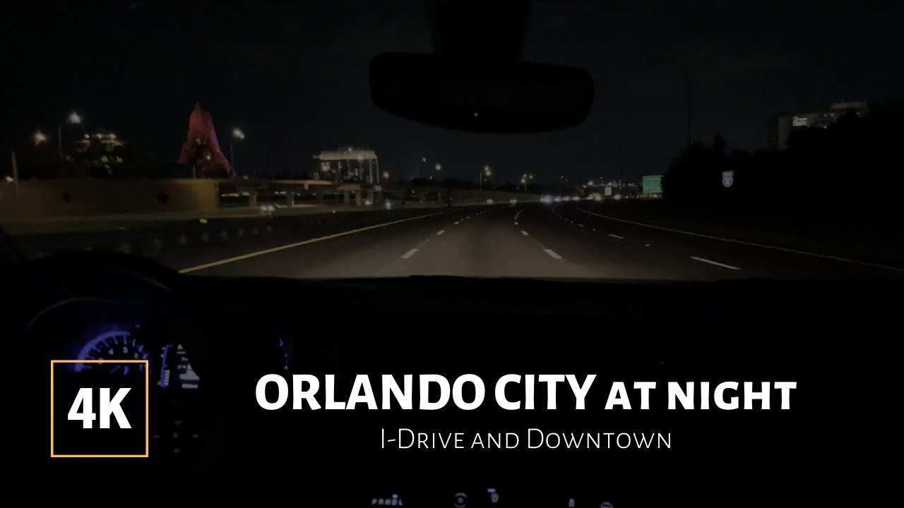 Driving around Orlando at night - Orlando City 4K Driving ASMR