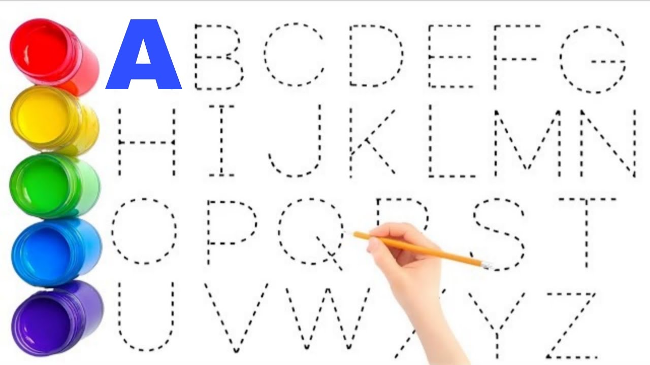 Alphabet Coloring Page, Let's Learn How to Easy Draw & Paint Alphabet A to Z,