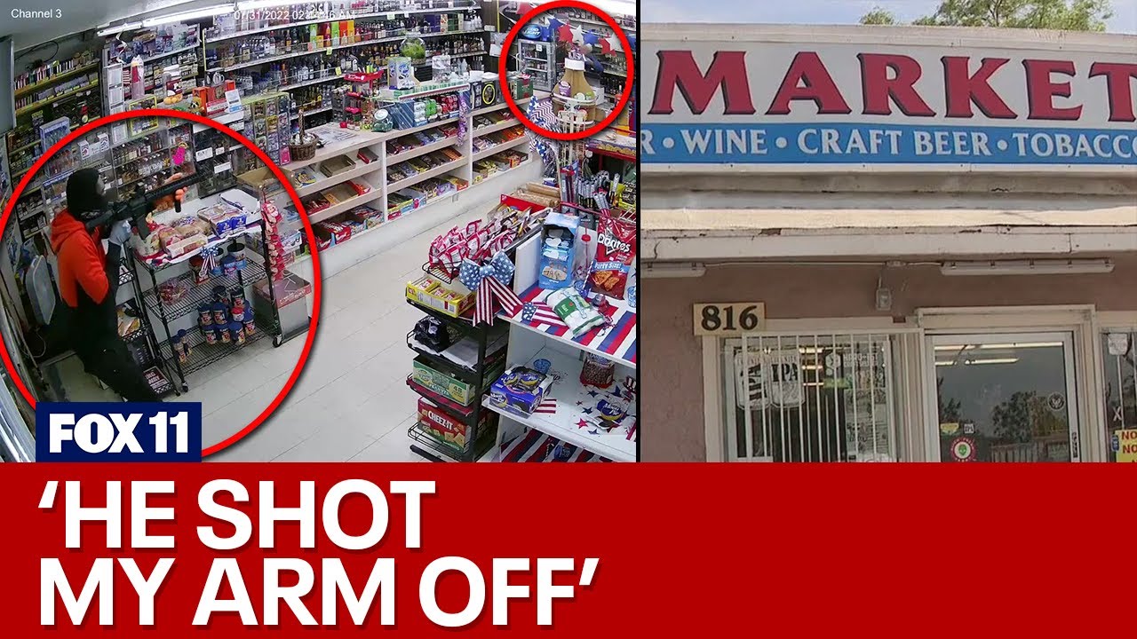 'He shot my arm off': Store owner shoots would-be robber