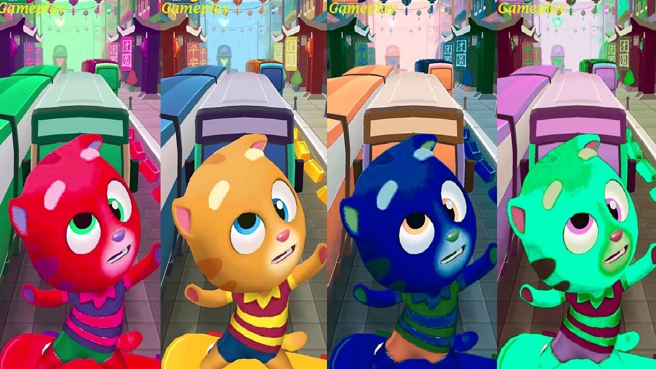 Colors Reaction Talking Tom Gold Run NEW UPDATE Chasing for Snakes Talking Ginger Gameplay HD