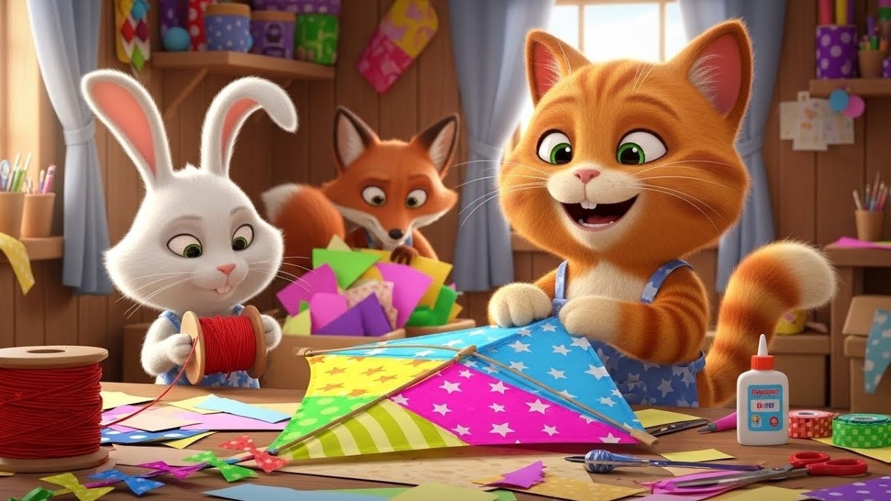 "Makar Sankranti Special 🪁 | Cat Rabbit Fox Cartoon | Kids Festival Story | Animal Cartoon Video"