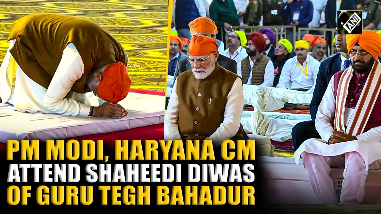 PM Modi, Haryana CM attend programme commemorating 350th Shaheedi Diwas of Sri Guru Tegh Bahadur