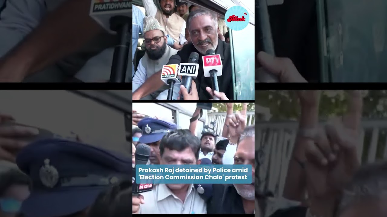 Prakash Raj Detained During &lsquo;Election Commission Chalo&rsquo; Protest | Karnataka