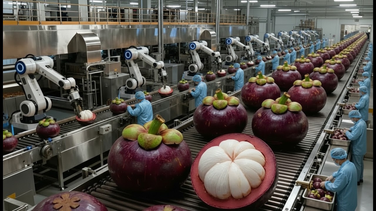 Inside a Modern Mangosteen Plant: The Hidden Process of the Queen of Fruits 🍇🏭 | Full Process