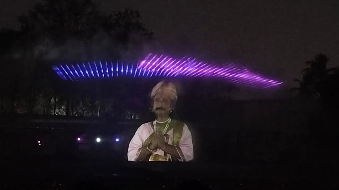 Water Fall in Lumbini park @7pm night show Hyderabad 