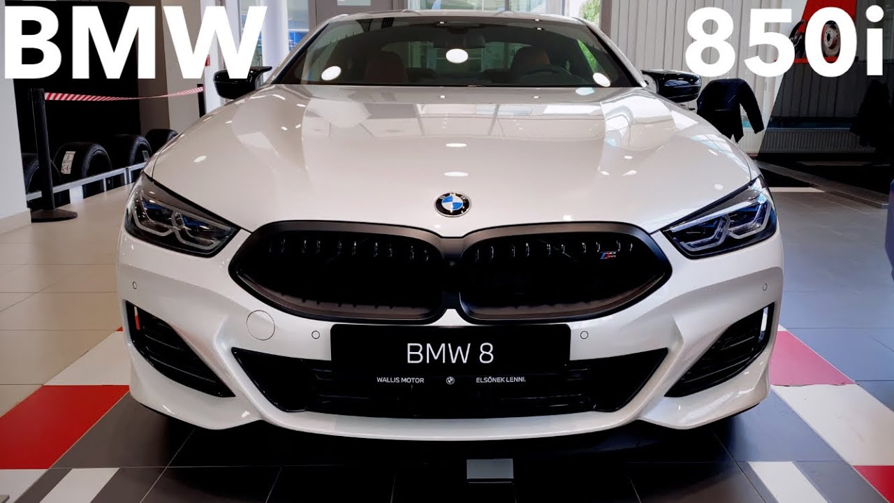 2024 BMW M850i Xdrive in Alpine White / Cognac interior. Exterior and interior in details