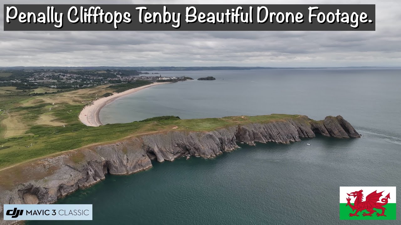 Penally Clifftops & Tenby Coastline | Aerial Beauty in 4K | DJI Mavic 3 Classic