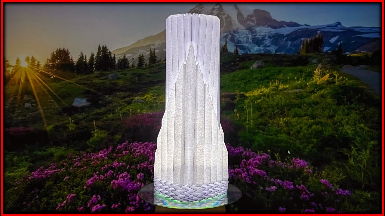 Miura Square Base and Accordion Cylinder Top – Paper Lamp Origami V2