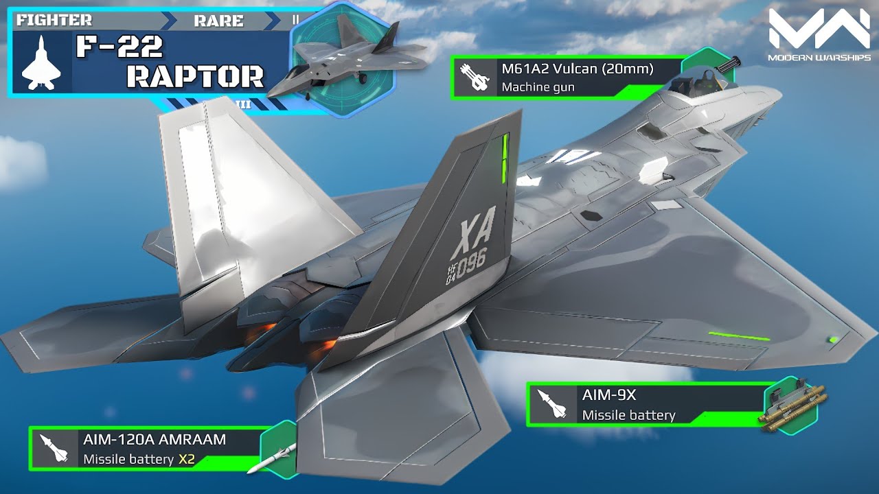 F-22 Raptor Fighter after Revamp and Re-skin Review | Modern Warships