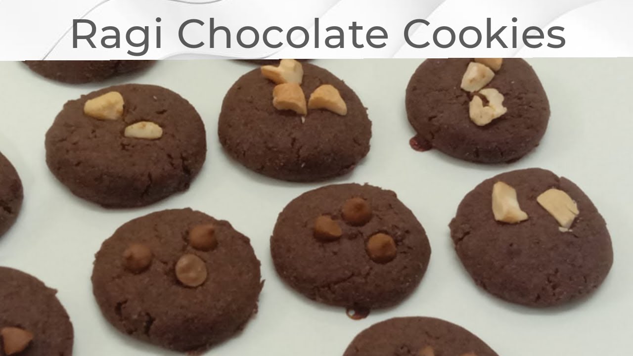 Eggless Ragi Chocolate Cookies / Healthy Ragi Chocolate Biscuits with Jaggery
