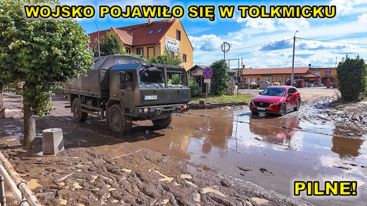 29.07.Wojsko pojawiło się w Tolkmicku. Sprzątają po powodzi błyskawicznej.