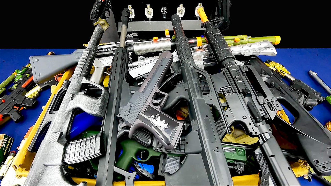 Military Toy Weapons Box 🔥 M4 Rifles, AK Guns, SMGs, Snipers & Pistols Unboxed