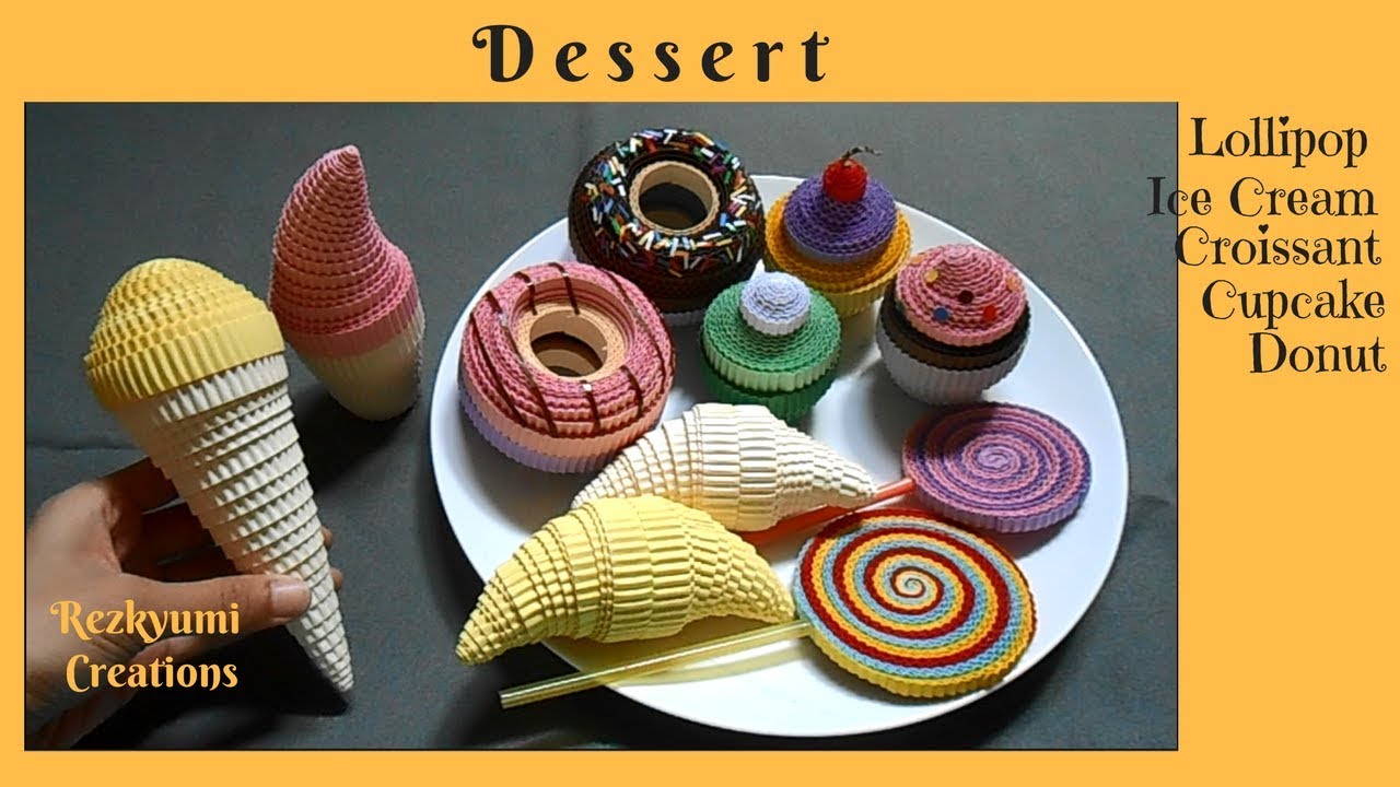 DIY Kokoru Paper Craft : How to Make Lollipop - Ice Cream - Croissant - Cupcake - Donut