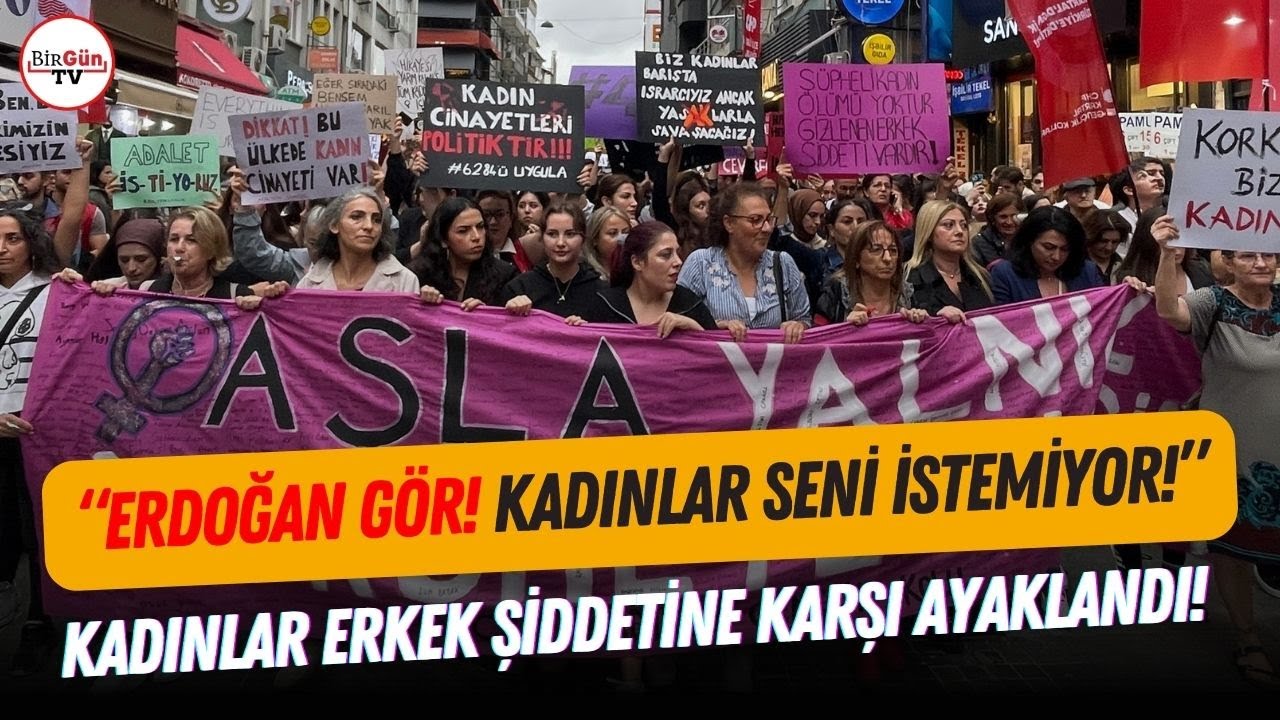 İstanbul'da kadınlar erkek şiddetine karşı sokaklara döküldü: AKP'ye istifa çağrıları yükseldi!