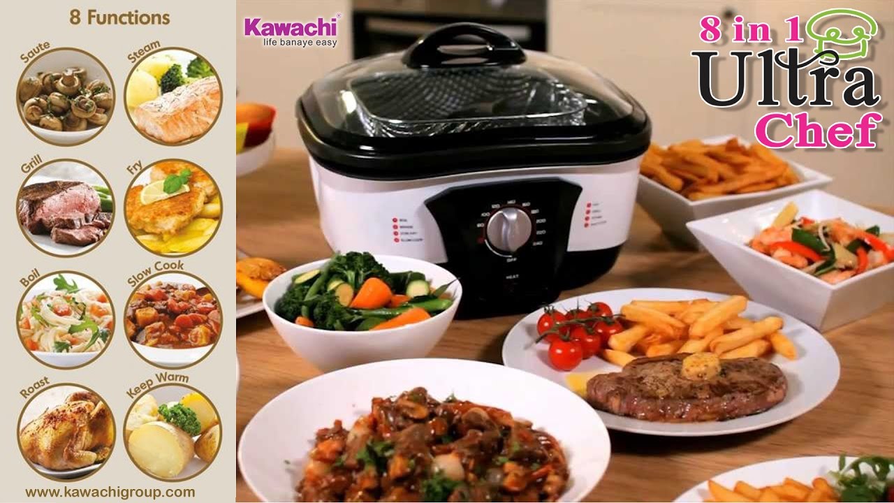 Kawachi 8-in-1 Multi Function Ultra Chef Multi Cooker-White