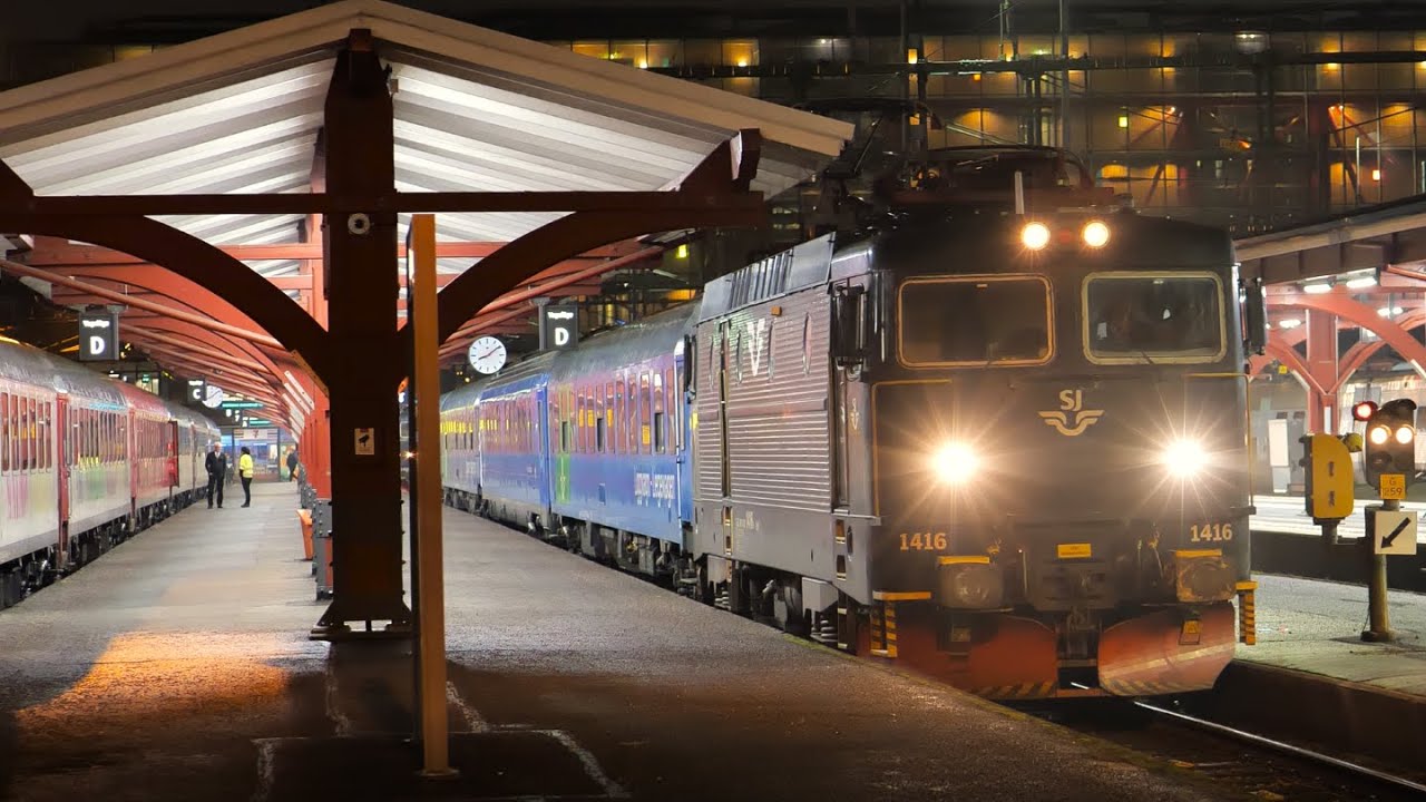 Omledning av SJ EuroNight Nattåg Stockholm - Hamburg via Göteborg - Dec 2022 - 4k60