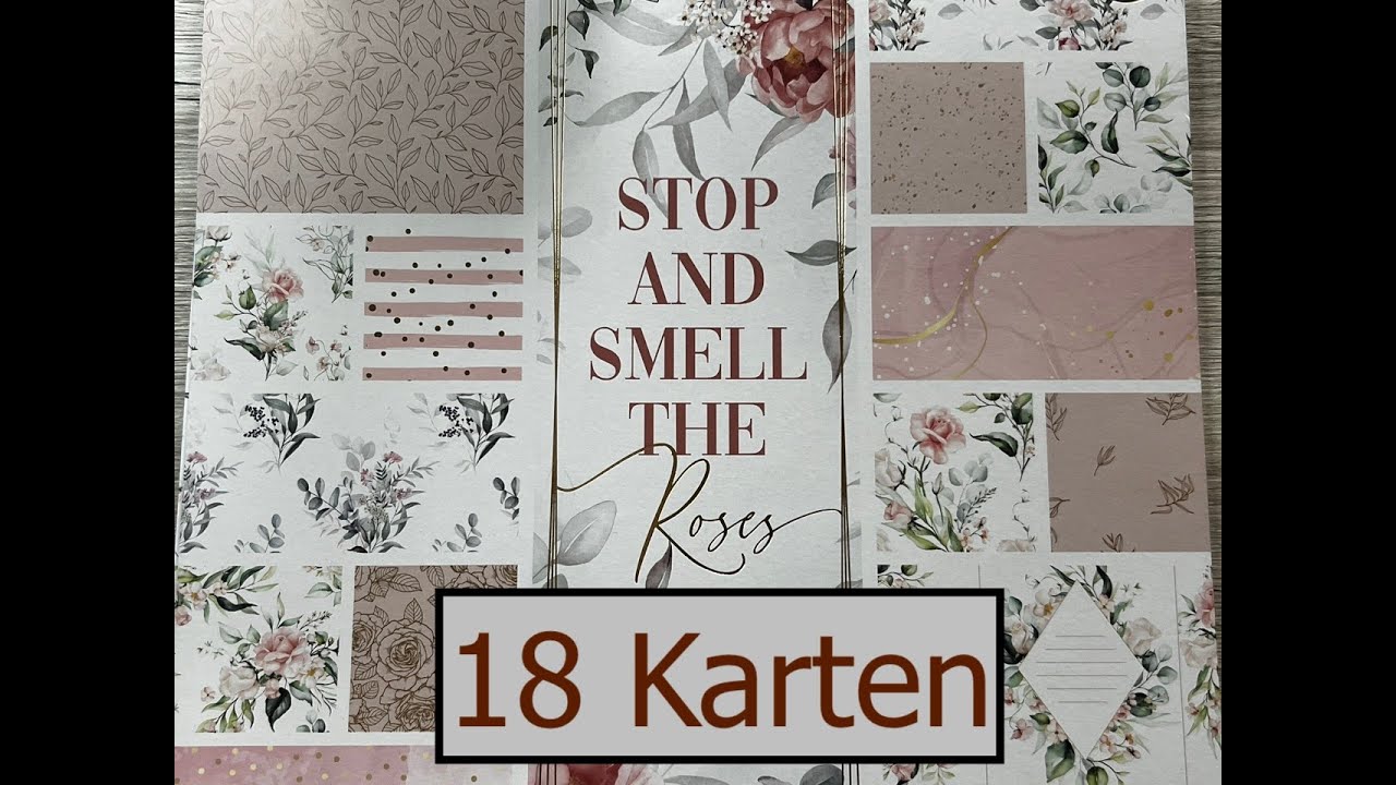 ACTION! 18 Karten ein 30x30 Block - Stop and smell the roses - Craft Sensations