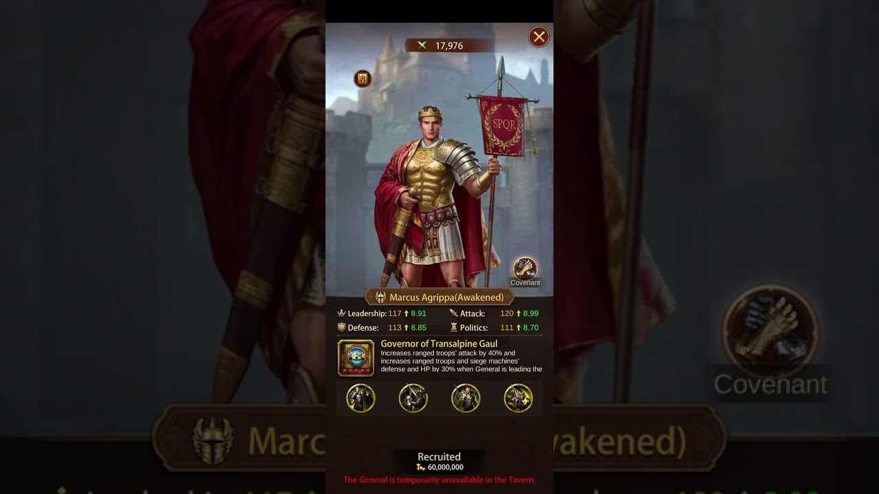Evony Marcus Agrippa and best assistant general combo for him